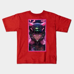 Anime Race Girl | Special Anime Artwork | Pink Red Black Blue Chibi Manga Anime Art Kids T-Shirt